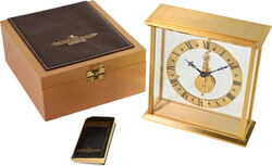 JAEGER-LECOULTRE TISCHUHR SKELETTIERT, Messing, vergoldet, Referenz ...