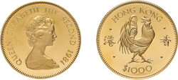 1000 Dollars 1981, Year of the Cockerel. KM 48, Fb. 7, in Kapsel, mit ...
