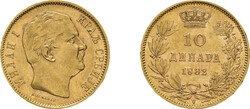 10 Dinara Gold 1882, Milan IV., Fb. 5, sehr schön bis vorzüglich.
