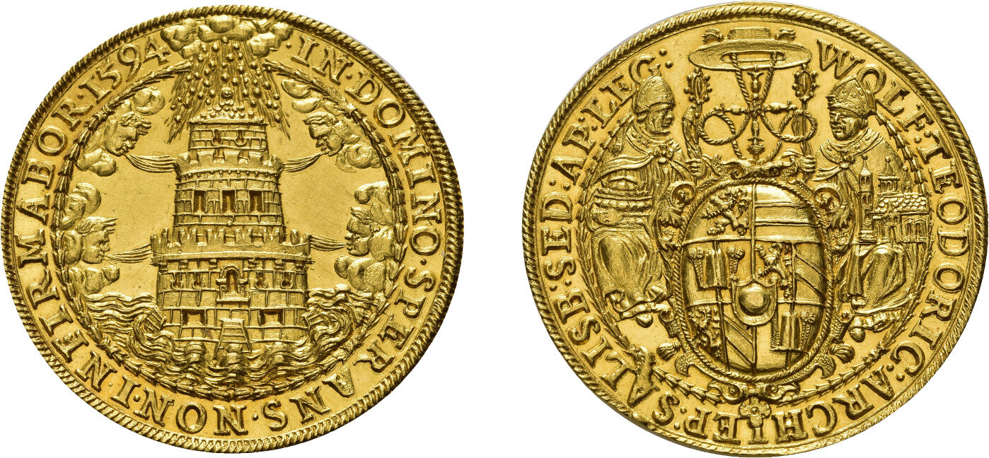 Salzburg, 8 Dukaten (27,64g) 1594, Wolf Dietrich von Raitenau ...