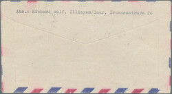 1952/1953, 15 Fr Rotes Kreuz 1952 im Viererblock mit Leerfeldern am ...