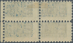 1948 Notopfermarke 2 Pf. im 4er-Block, gez. L 10¾ mit Wz. 1W, mit ...