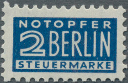 1950 Notopfermarke 2 Pf. in Zeichnung Zc, gez. K 12 mit Wz. 3X, ...