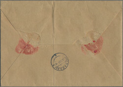 1954, Heuss I, 2 DM als dekorative MeF von zwei Einzelmarken auf ...