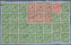 1914, Great Britain, KGV ½d. green (25), 1d. scarlet, 1½d. brown ...