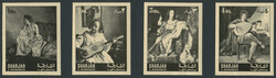 1967, Sharjah, Paintings, eleven imperforate photographic b/w proofs ...