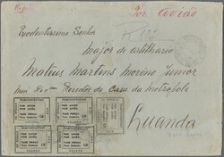 1945 Registered air mail cover from Nova Lisboa to Luanda franked (on ...