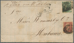 1864 Entire mourning letter from Buenos Aires to Habana on Cuba via ...