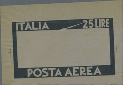 1946, 25 L. Flugpost "Schwalben", 2 Foto-Essays des Rahmens und der ...