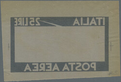 1946, 25 L. Flugpost "Schwalben", 2 Foto-Essays des Rahmens und der ...