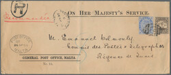 1900 Registered Official envelope headed "On Her Majesty's Service" ...