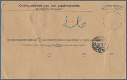 1921, Wilhelmina, 1 G. grün und 50 c. grau /violett auf kompletter ...