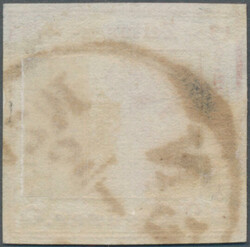 1858, 2 Kr. rot, gut gerandet, mit seltenem Oesterreich-Stempel WIEN, ...