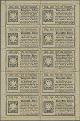 1894, 20 Pfg. schwarz auf gelblichem (sämischem) Papier, ...