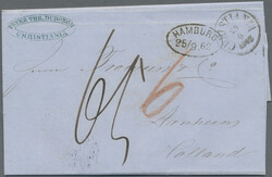 1862, markenloser Brief ab "CHRISTIANA 23.9.1862" mit vollem Inhalt ...