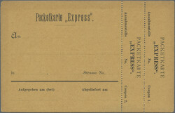 FREIBURG, seltene ungebrauchte Packetkarte "Express"