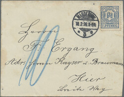 MAGDEBURG/Courier, 1 1/2 Pf. blau auf kleinem Brief (leicht fleckig) ...