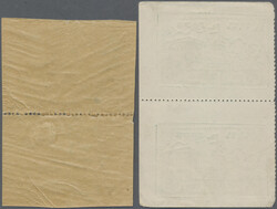 1943 Complete set of four plus 50k. green with gum, all in vertical ...