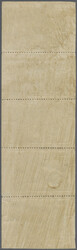 1943 25k. grey-black vertical strip of five on buff paper, mint never ...