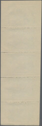 1943 25k. grey-blue vertical strip of five on buff paper, unused w/o ...
