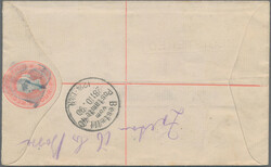 1890, "Vom Auslande über Bahnpost Kufstein-München Eingeschrieben." ...