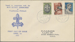 1937, Netherlands, World Jamboree, complete set on cacheted f.d.c. ...