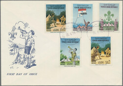 1964 Yemen Boy Scouts complete set IMPERFORATE tied by "SANA'A/26.6 ...