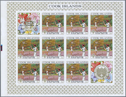 1969, Cokk Islands. Imperforate miniature proof sheet of 10 (+ 2 ...