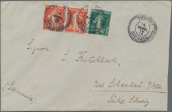 1912, French P.O. Tripoli di Barbarie, Semeuse camee 5c. green and ...