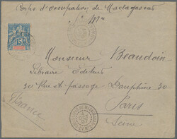 1897, Groupe 15c. blue/red on cover (opened out for display) from ...