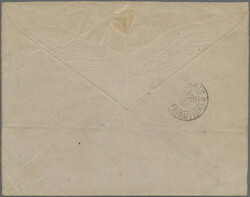 1897, Groupe 15c. blue/red on cover (opened out for display) from ...