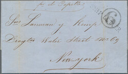1859, entire stampless letter dated 1 May 1859 to New York, endorsed ...
