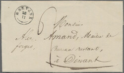 1839, Besetzung Luxemburgs, BARVAUX, Fingerhutstempel Typ 18 des ...