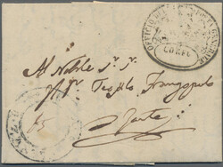 1833, cover from CORFU to ZANTE, with large coat of arms cancelation ...