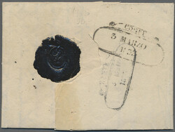 1833, cover from CORFU to ZANTE, with large coat of arms cancelation ...