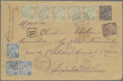 1899, registered cover with attractive four-colour-franking from ...