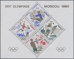 1980, Summer Olympics Moscow special miniature sheet, mint never ...