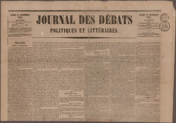 1858, zwei Zeitungen "Journal des Debats" je mit Zeitungsstempel bzw. ...
