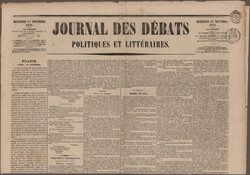 1858, zwei Zeitungen "Journal des Debats" je mit Zeitungsstempel bzw. ...