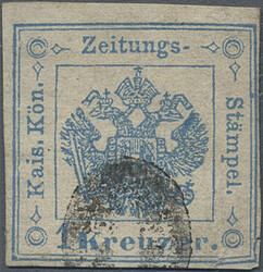 1859, 1 Kr., rechts unten etwas beschädigt, mit bisher unbekannten ...