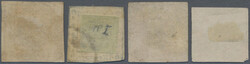 1859, 1 Kr., Lot von 4 Fälschungen ungebraucht bzw. gestempelt, ...
