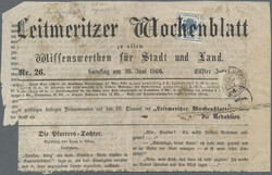 1859, 1 Kr. mit Zusatzfrankatur Oesterreich Nr. 29 (mangelhaft) auf ...