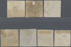 1859, 4 Kr., Lot von 7 Fälschungen, gestempelt, unterschiedliche ...