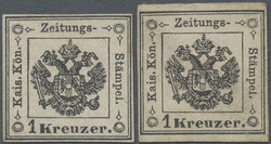 1859, 1 Kr. schwarz, ungebraucht mit großen Teilen des ...