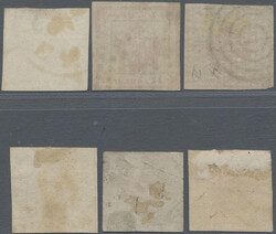 1859, 2 Kr., Lot von 6 Fälschungen, gestempelt, unterschiedliche ...