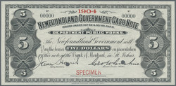 110.560.210: Banknotes – America - Newfoundland