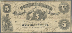 110.560.185: Banknoten - Amerika - Konfederierte Staaten von Amerika
