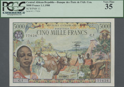 110.550.480: Banknoten - Afrika - Zentralafrikanische Republik