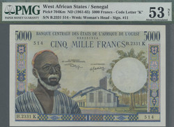 110.550.340: Banknoten - Afrika - Senegal