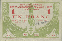 110.580.40: Banknotes – Oceania - French Oceania (Tahiti etc)